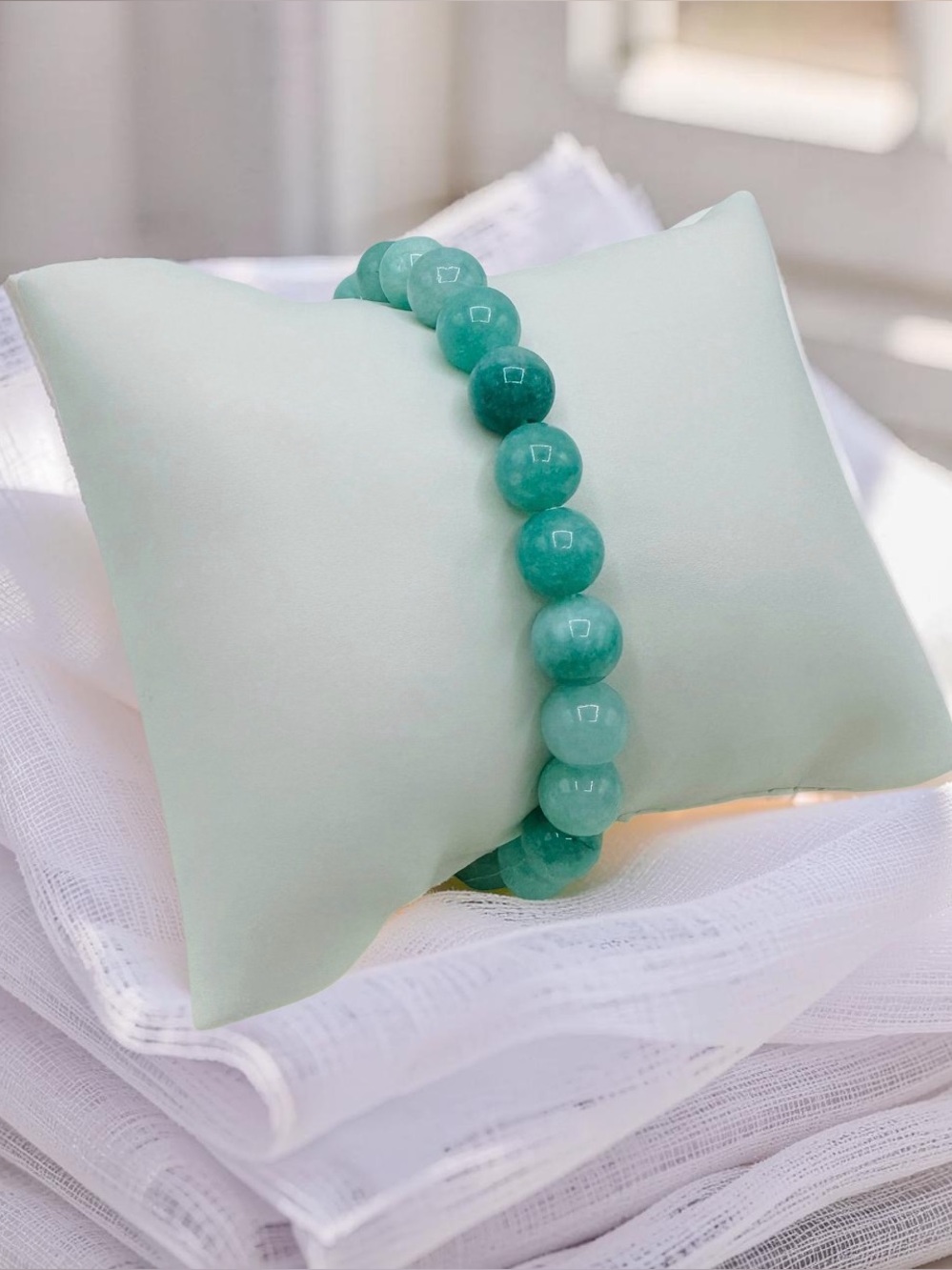 Winter Mint Green beaded bracelet